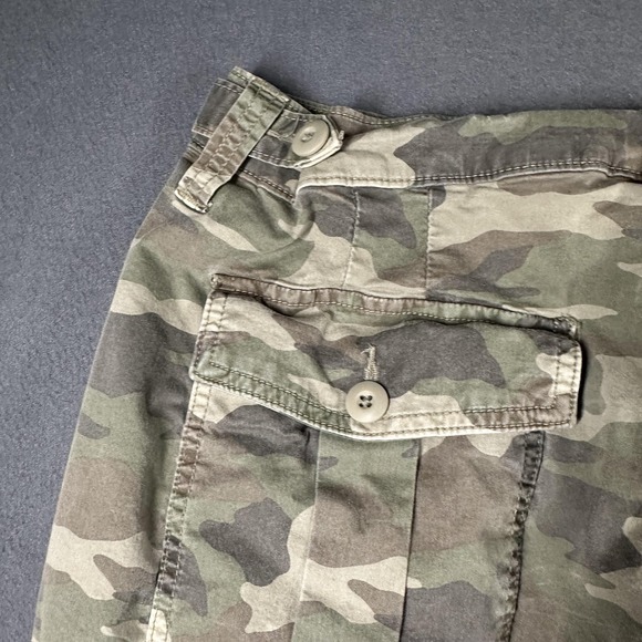 American Eagle Outfitters Cargo Pants Womens 12 Green Camo Barrel Stretch - Picture 12 of 15